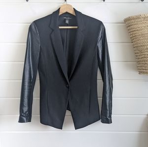 Kenneth Cole Jersey & Faux Leather Blazer